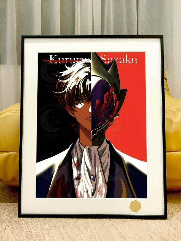 【海外代購】星空《樞木朱雀》Code Geass 反叛的魯路修白色騎士裝飾畫 