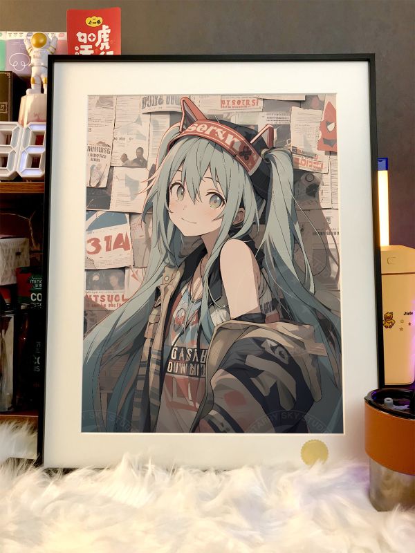 【海外代購】星空 《港風初音》初音未來Miku公主殿下動漫二次元裝飾畫 