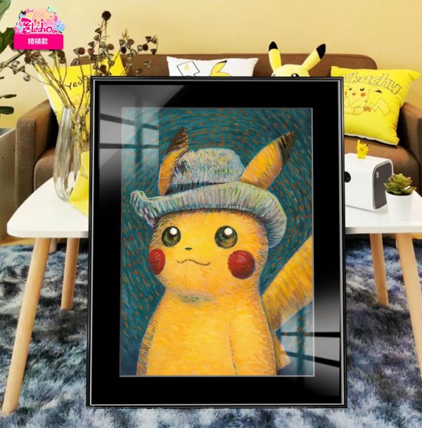 【海外代購】阿喵畫社 梵谷皮卡丘 展館級8k超清精裱畫 