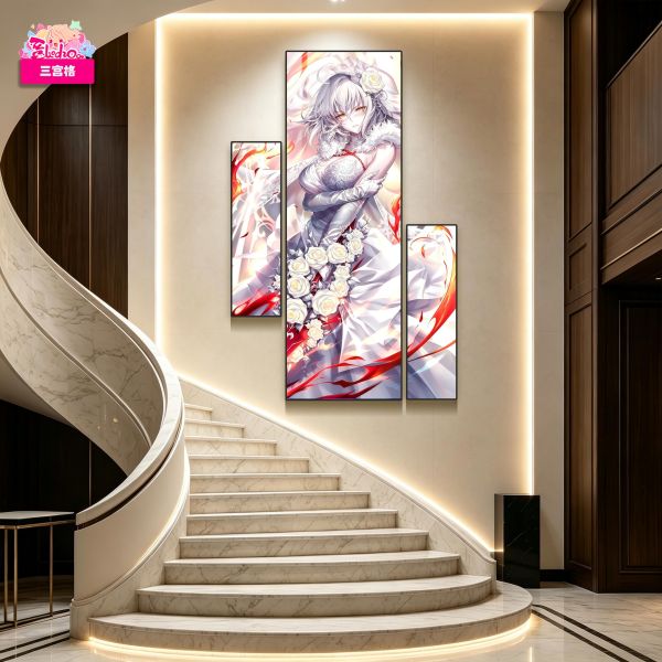 【海外代購】阿喵畫社 花嫁 FGO白紗貞德三宮格 新品三宮格裝飾 