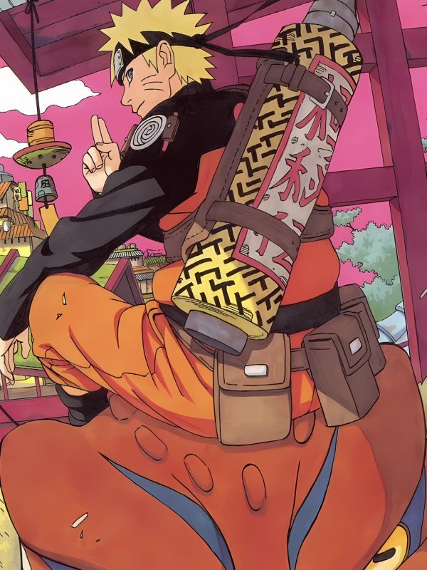 【海外代購】星空 《木葉村鳴人》九尾火影忍者NARUTO漩渦鳴人仙人模式裝飾畫 