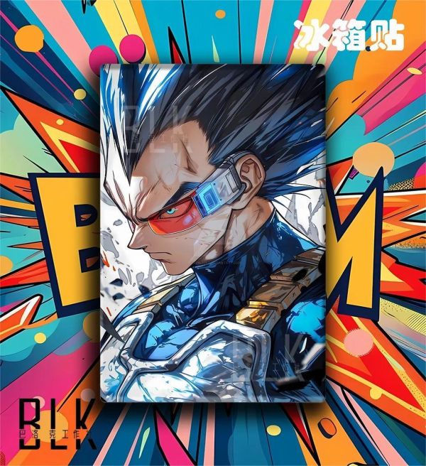 【海外代購】巴洛克《戰鬥貝吉塔》七龍珠裝飾畫冰箱貼 
