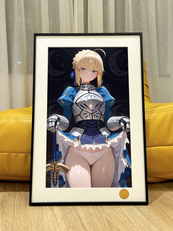 【海外代購】星空 《微笑saber》阿爾托莉雅·潘德拉貢吾王Fate騎士王亞瑟王動畫二次元裝飾畫 