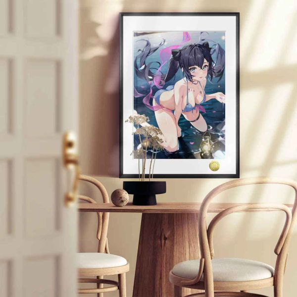 【海外代購】皇呱 《海邊泳裝莫娜》原神蒙德神秘少女占星術士莫娜海邊泳裝同人周邊裝飾畫 午睡毯 地毯 