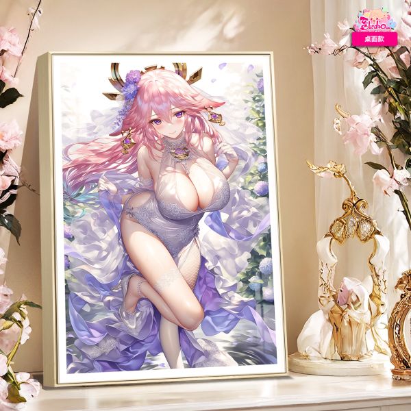 【海外代購】阿喵畫社 花嫁 婚紗 八重神子 8k超大高清裝飾畫 等身枕 床頭地墊 