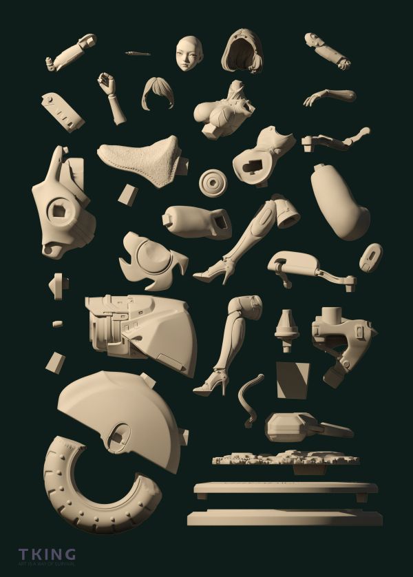 【預定】機器姬系列之補給站GK白模 