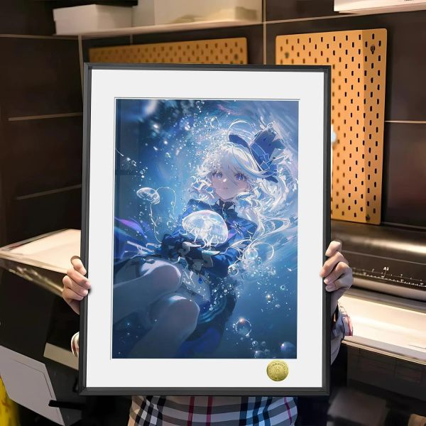 【海外代購】皇呱 《氣泡裏的夢》原神水母與芙寧娜裝飾畫 午睡毯 地毯 
