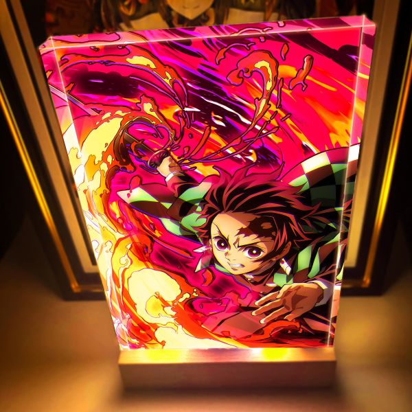 【海外代購】阿喵畫社 壹之型 圓舞炭治郎 鬼滅之刃大號特效發光手辦架展示磚 