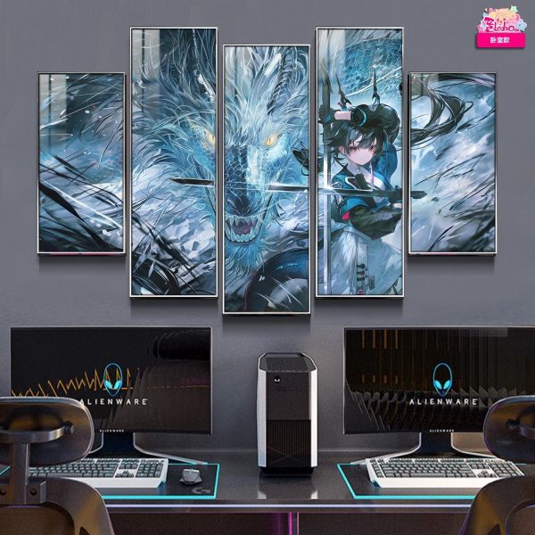 【海外代購】阿喵畫社 龍吟 陳千語五幅套組裝飾畫 明日方舟 