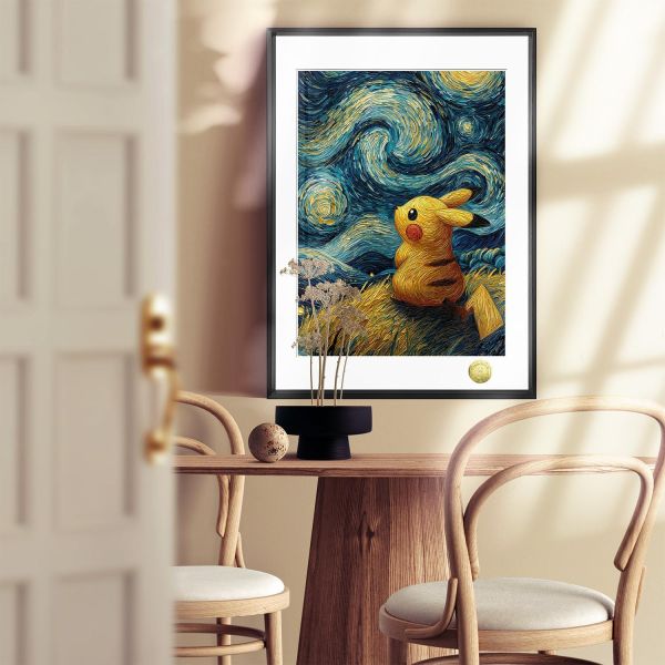 【海外代購】皇呱 《星空寶可夢》 寶可夢星空寶可夢皮卡丘傑尼龜耿鬼同人周邊裝飾畫 