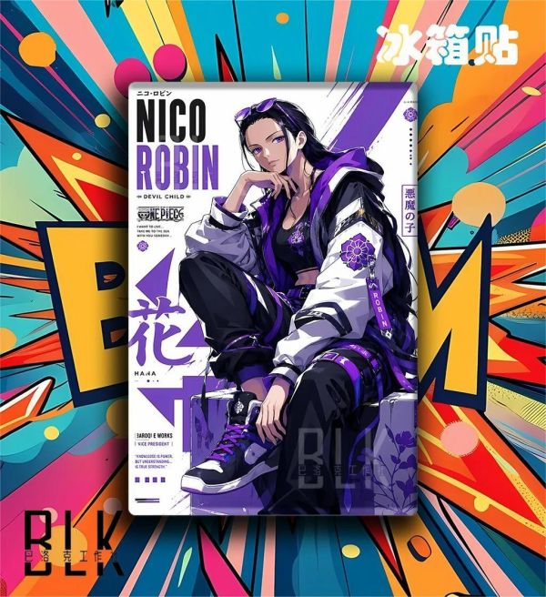 【海外代購】巴洛克 《街頭娜美/街頭羅賓》海賊王裝飾畫冰箱貼 