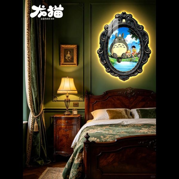【海外代購】阿喵畫社 復古龍貓-燈帶畫 異形發光燈帶氛圍裝飾畫 