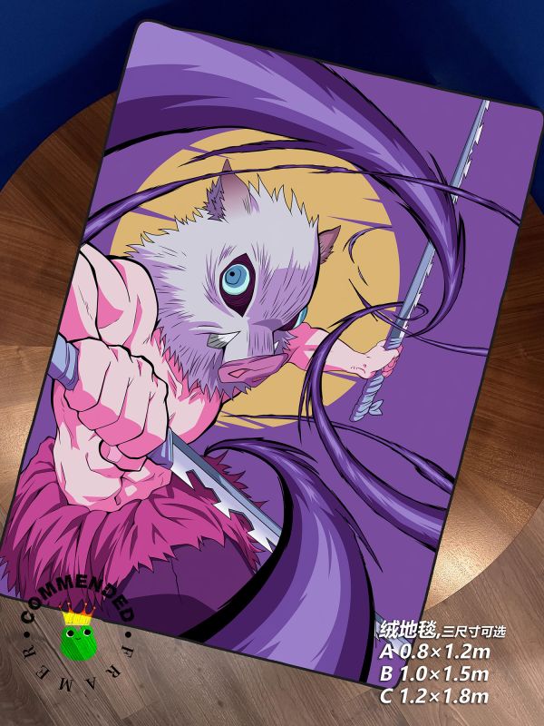 【海外代購】皇呱 《豬突猛進伊之助》 鬼滅之刃獸之呼吸豬頭少年嘴平伊之助週邊裝飾畫 午睡毯 地毯 