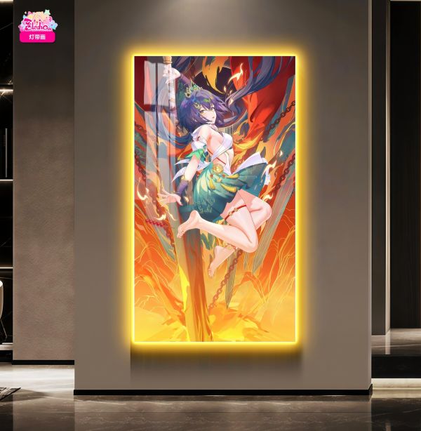 【海外代購】阿喵畫社 焚天燼火 雲璃燈帶畫 新品發布氛圍感8k超清燈帶畫 