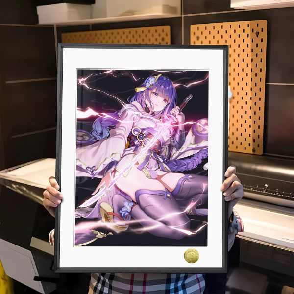 【海外代購】皇呱 《無想的一刀》 原神稻妻最美女武神雷電將軍無想的一刀週邊裝飾畫 午睡毯 地毯 