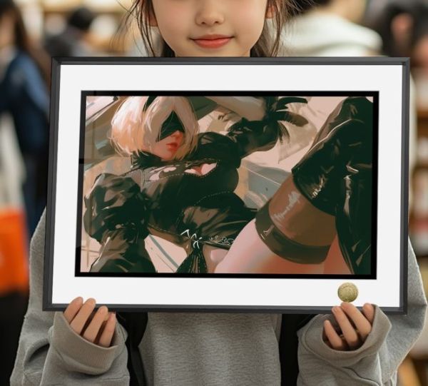 【海外代購】皇呱 《黑絲尤爾哈2號》尼爾：機械紀元戰鬥型機器人裝飾畫 午睡毯 地毯 