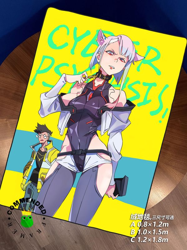 【海外代購】皇呱 《Cyber​​CP》賽博龐克：邊緣行者露西娜·櫛名田大衛·馬丁內斯CP週邊裝飾畫 午睡毯地毯 