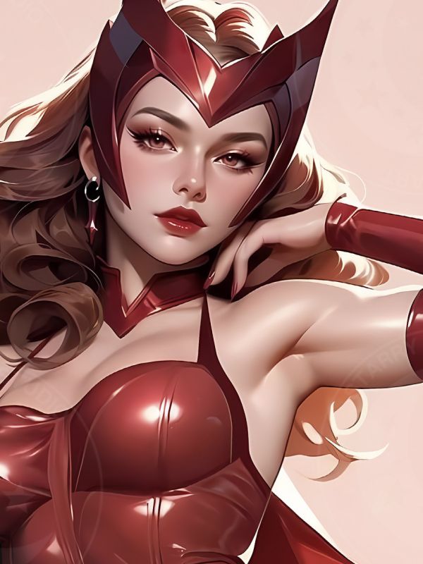 【海外代購】星空 《緋紅女巫》緋紅女巫旺達漫威x戰警幻視復仇者聯盟動畫二次元裝飾畫 