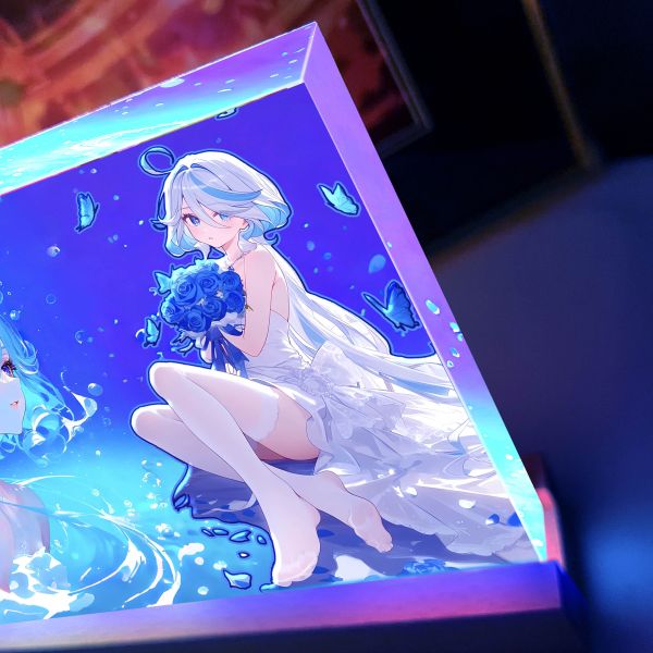 【海外代購】阿喵畫社 深海 芙寧娜發光透明卡磚 1.9cm發光手辦架展示磚 