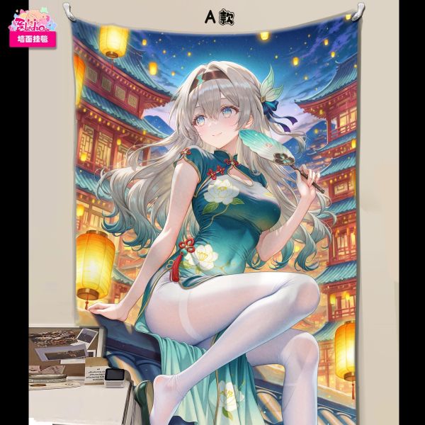 【海外代購】阿喵畫社 新年賀圖小惡魔流螢雙聯 8k主題高清裝飾畫 床頭地墊 午睡毛毯 牆面掛毯 冰箱貼 