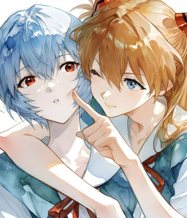 【海外代購】H2工作室 《校服綾波麗明日香》EVA新世紀福音戰士裝飾畫 