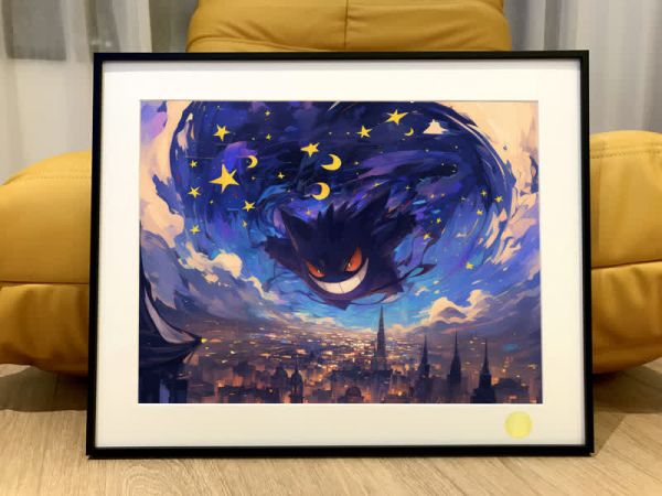 【預定】星空 星空耿鬼 寶可夢神奇寶貝小精靈裝飾畫 