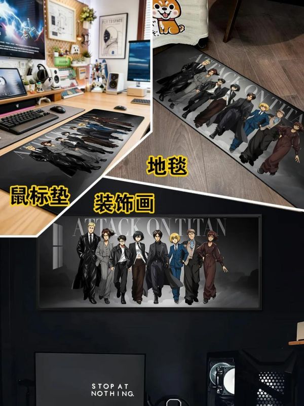 【海外代購】千鳥社 《最後的調查兵團》進擊的巨人地毯鼠標墊裝飾畫 
