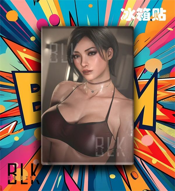 【海外代購】巴洛克 《健身艾達王》生化危機里昂裝飾畫冰箱貼 