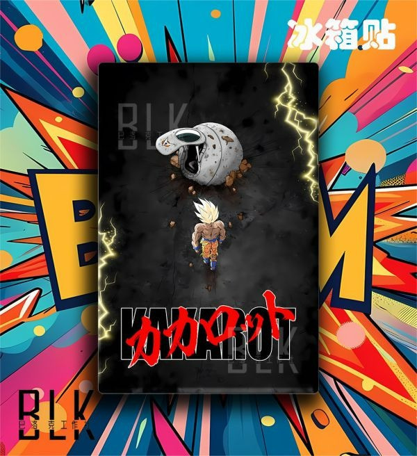 【海外代購】巴洛克 《卡卡羅特》七龍珠悟空超級賽亞人裝飾畫/冰箱貼 