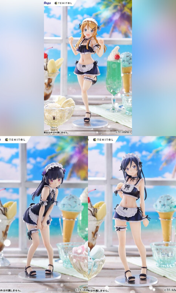 【預定】FuRyu TENITOL TALL 我的妹妹哪有這麼可愛 新垣綾瀨 高坂桐乃 黒貓 泳裝女僕Ver. 