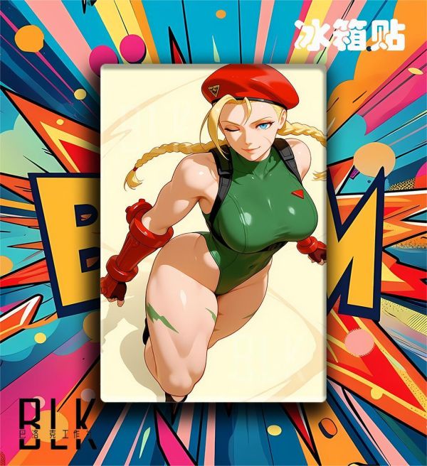 【海外代購】巴洛克 《眨眼嘉米》嘉米懷特Cammy殺人蜂街頭霸王春麗動漫裝飾畫冰箱貼 