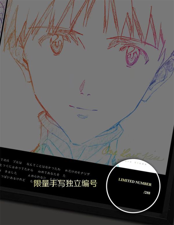 【海外代購】千鳥社 EVA主題曲明日香綾波麗碇真嗣簽名裝飾畫 
