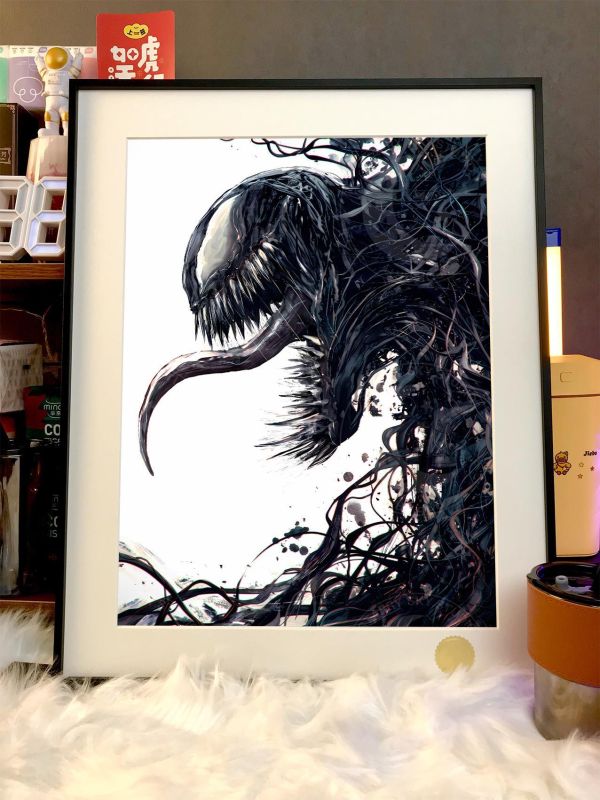 【海外代購】星空 《猛毒》Venom湯姆哈迪漫威毒液毒魔蜘蛛人共生體動畫裝飾畫 