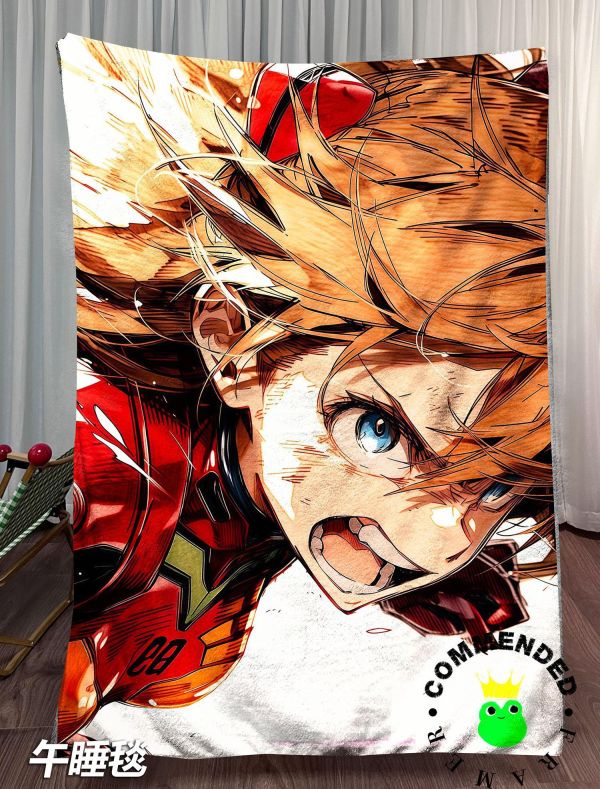 【海外代購】皇呱 《明日香的憤怒》 第二適格者惣流·明日香·蘭格雷的憤怒同人周邊裝飾畫 午睡毯 地毯 