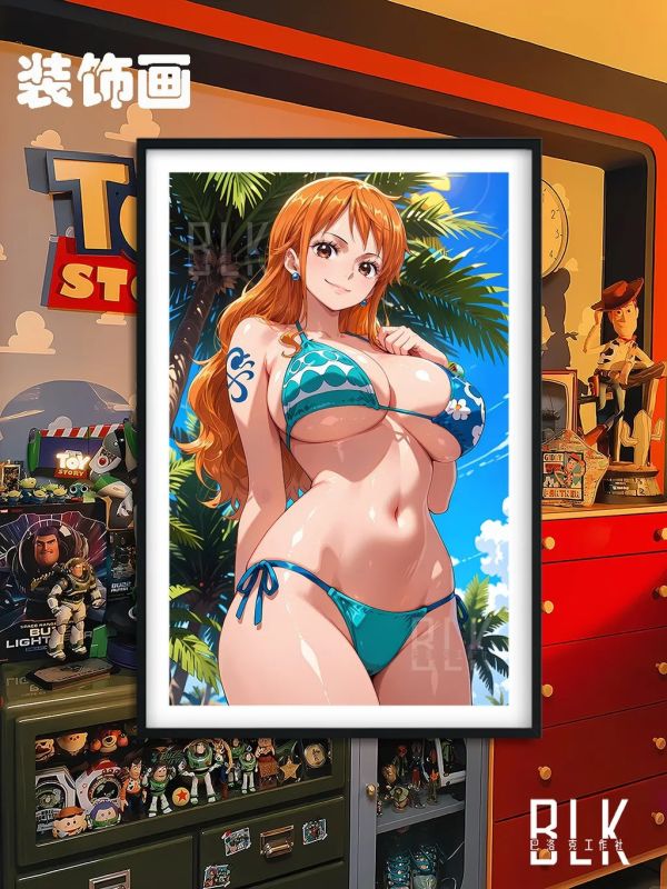 【海外代購】巴洛克 《 泳裝娜美》Nami小賊貓海賊王裝飾畫冰箱貼 