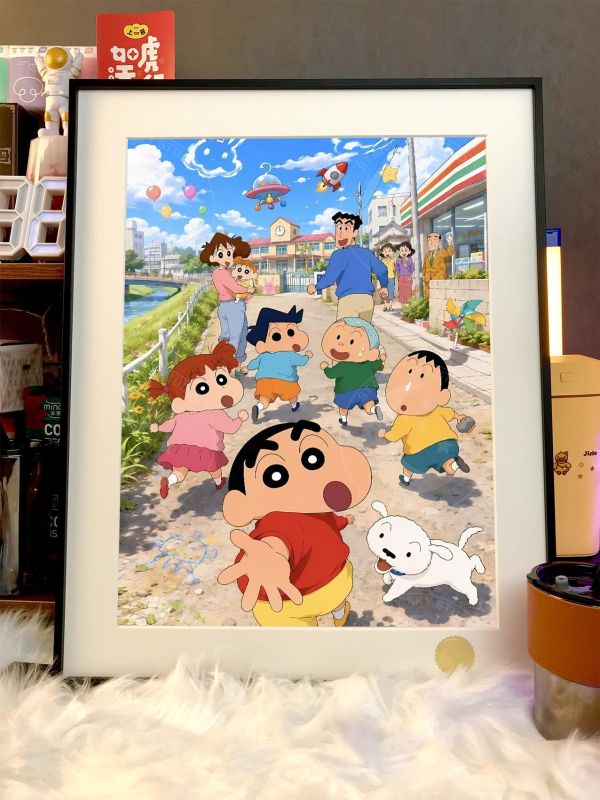 【海外代購】星空 《出發小新》蠟筆小新Crayon Shin-chan風間阿呆正男小白小葵春日部防衛隊動漫裝飾畫 