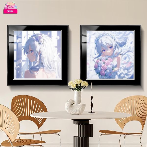 【海外代購】阿喵畫社 花嫁 伊蕾娜雙宮格 新品牆面高清組合裝飾畫 