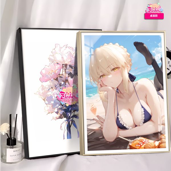【海外代購】阿喵畫社《fate》沙灘 吾王saber 8k超大高清裝飾畫 