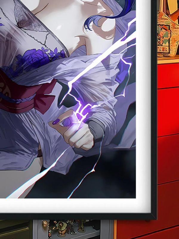 【海外代購】巴洛克 《扇子雷電》原神Raiden Shogun裝飾畫冰箱貼 