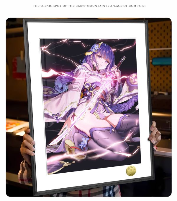 【海外代購】皇呱 《無想的一刀》 原神稻妻最美女武神雷電將軍無想的一刀週邊裝飾畫 午睡毯 地毯 