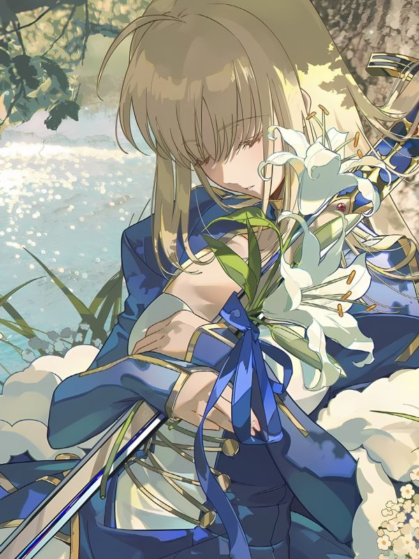 【海外代購】星空《湖畔吾王》阿爾托莉雅Saber劍之騎士亞瑟王 fate二次元裝飾畫 