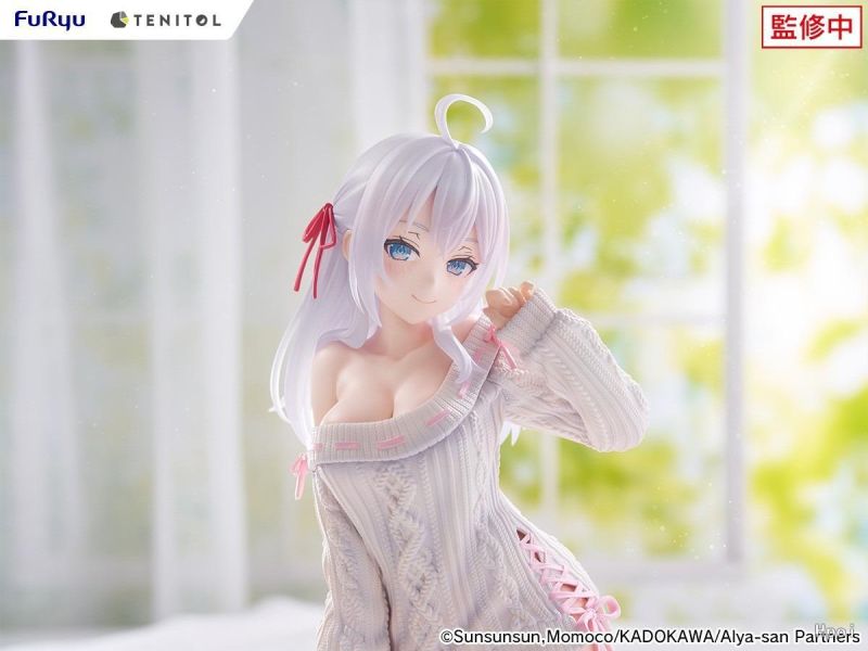 【PVC預定】FuRyu TENITOL BIG 泡麵蓋 不時輕聲地以俄語遮羞的鄰座艾莉同學 艾莉莎 針織服Ver 