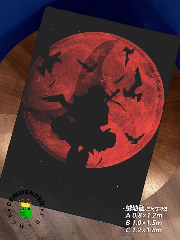 【海外代購】皇呱 《鼬神萬花筒血輪眼》 火影忍者黑暗中的烏鴉宇智波鼬萬花筒血輪眼周邊裝飾畫 午睡毯 地毯 