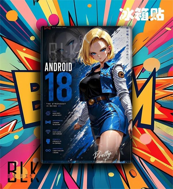【海外代購】巴洛克 《檔案18號》拉姿麗七龍珠裝飾畫冰箱貼 