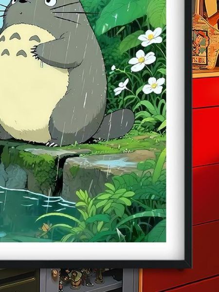 【海外代購】巴洛克 《池塘龍貓》草壁皋月鄰居托托羅宮崎駿隔壁的特特羅Totoro動漫裝飾畫冰箱貼 