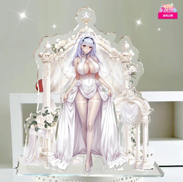 【海外代購】阿喵畫社 立牌第十七彈婚紗碧藍航線那不勒斯/聖路易斯/黛朵/勝 利 25cm大型四層背景亞克力立牌 