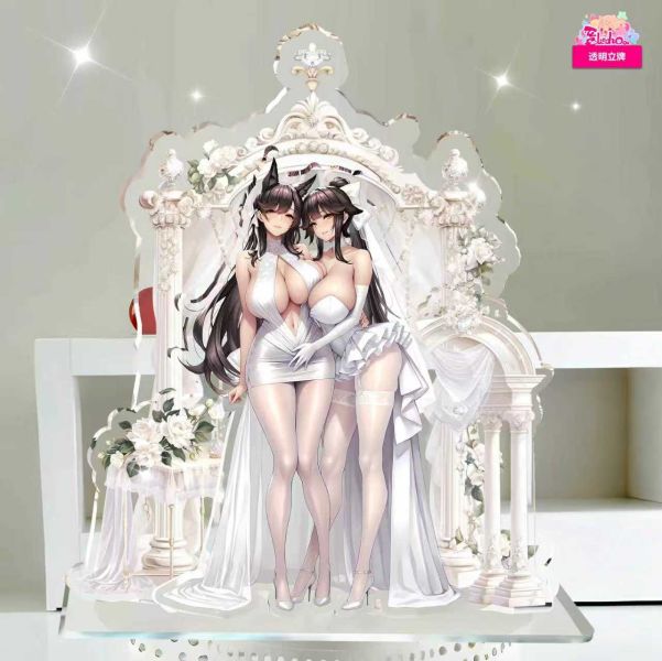 【海外代購】阿喵畫社 立牌第十五彈婚紗碧藍航線愛宕/高雄/加賀/赤城/武藏/信濃 25cm大型四層背景亞克力立牌 