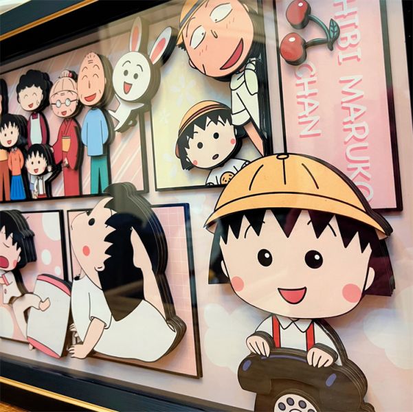 【海外代購】萌萌匠 櫻桃小丸子全家福 裝飾立體畫01 