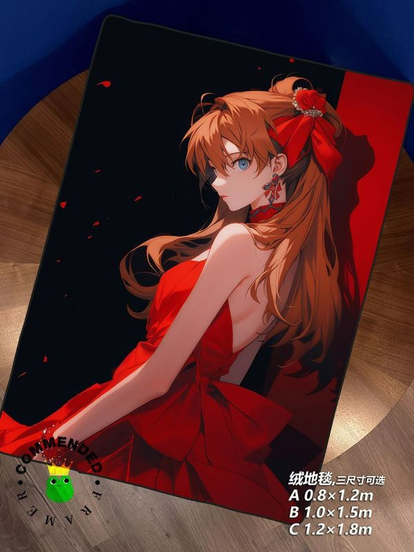 【海外代購】皇呱《黑紅明日香》新世紀福音戰士EVA獨照裝飾畫 午睡毯  地毯 