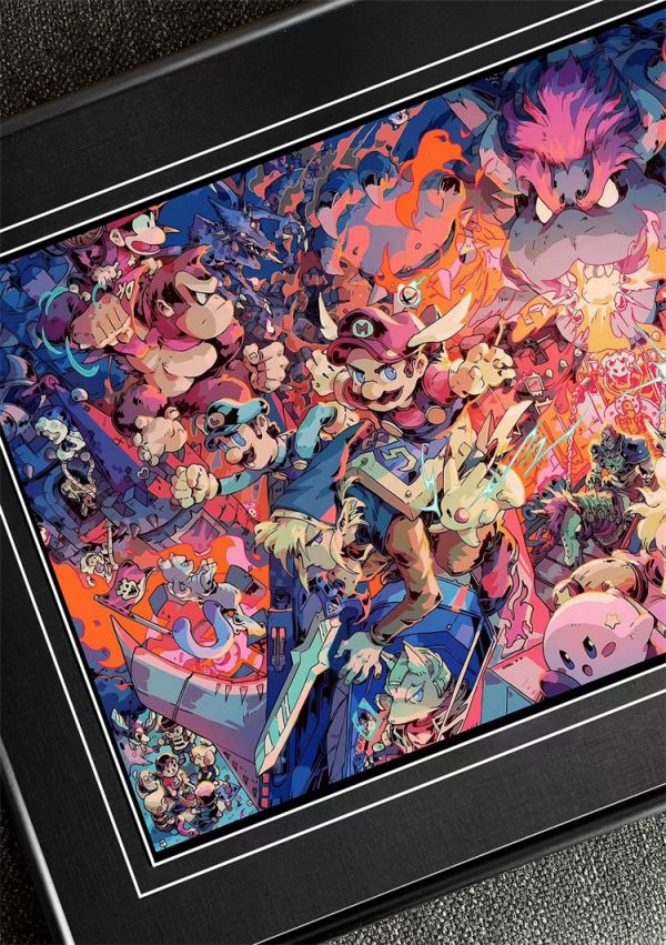 【海外代購】【53CM】千鳥社 馬里奧任天堂皮卡丘星之卡比裝飾畫01 